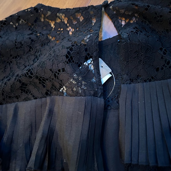 J. Crew, NWT Lace Blouse with Ruffle Accents. Black, Size 2 & 4 - Picture 5 of 10